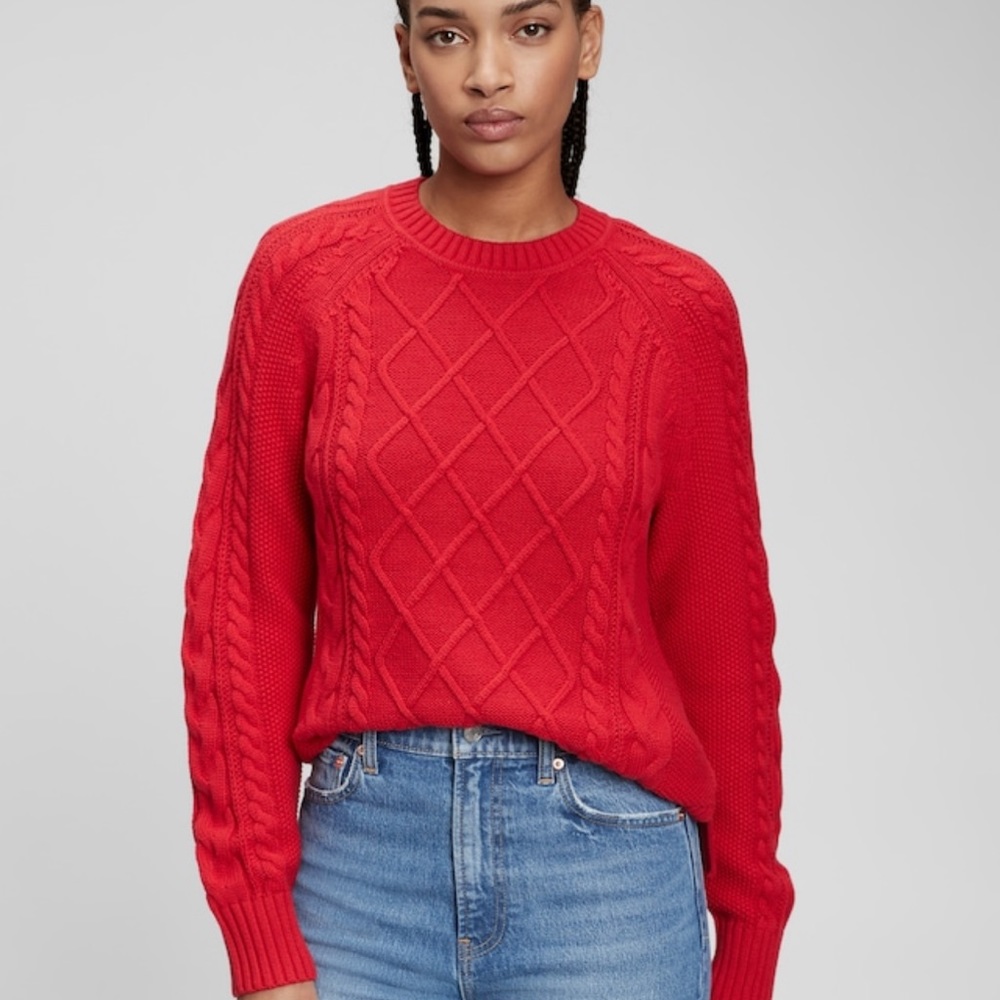 GAP Cable Knit Red Sweater- Size: X-Small
